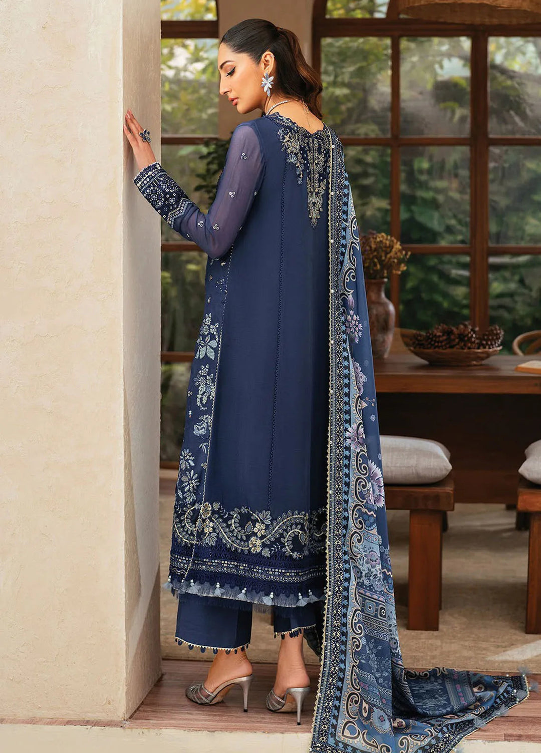 Niran by Xenia Embroidered Chiffon Suits Unstitched 3 Piece XE25N D-01 Verena - Formals Collection