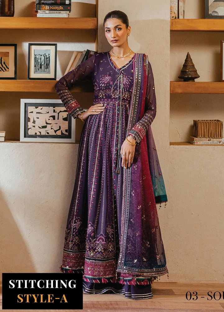 Niran by Xenia Embroidered Chiffon Suits Unstitched 3 Piece XE25N D-03 Sourati - Formals Collection