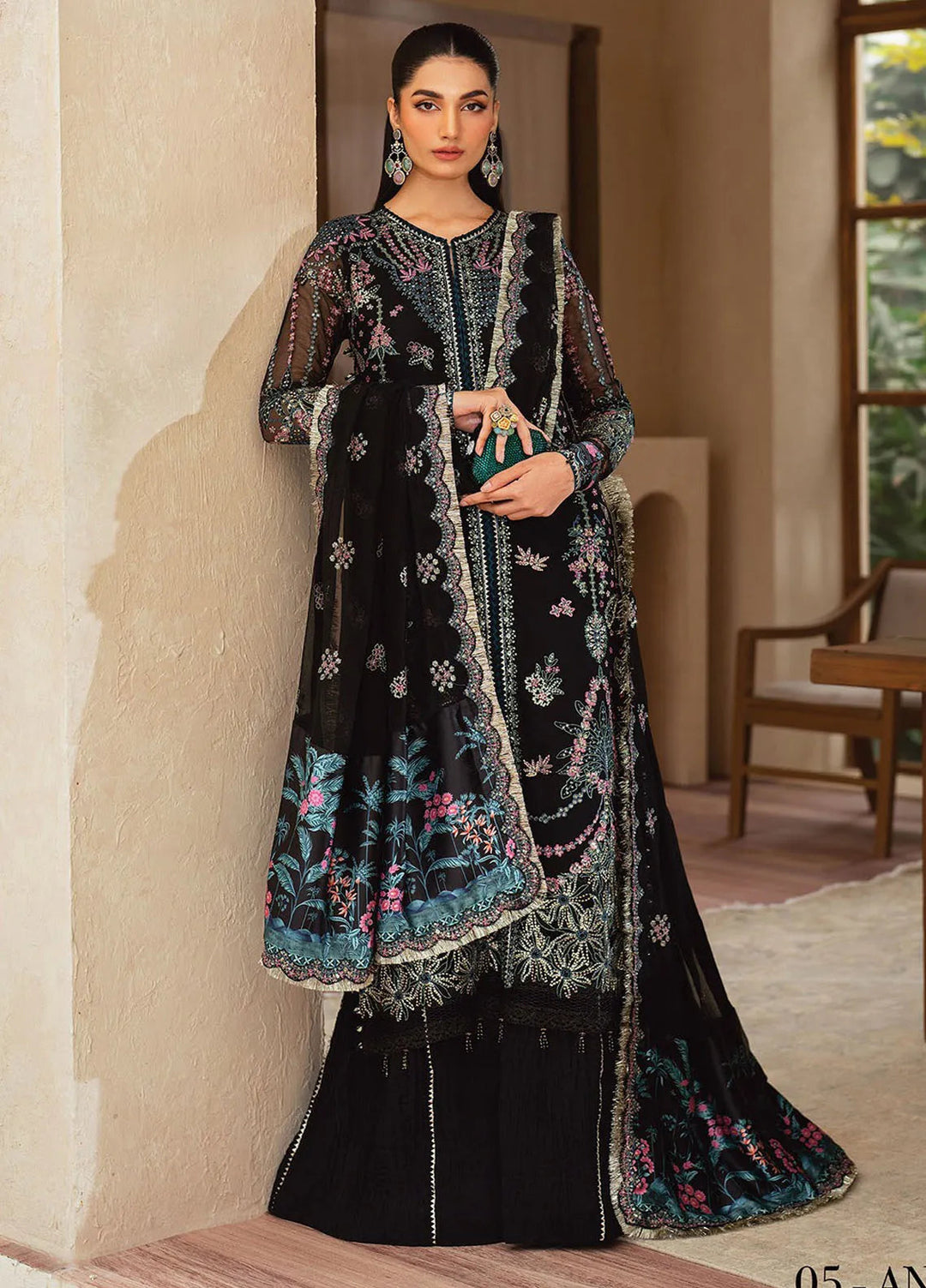 Niran by Xenia Embroidered Chiffon Suits Unstitched 3 Piece XE25N D-05 Antiha - Formals Collection