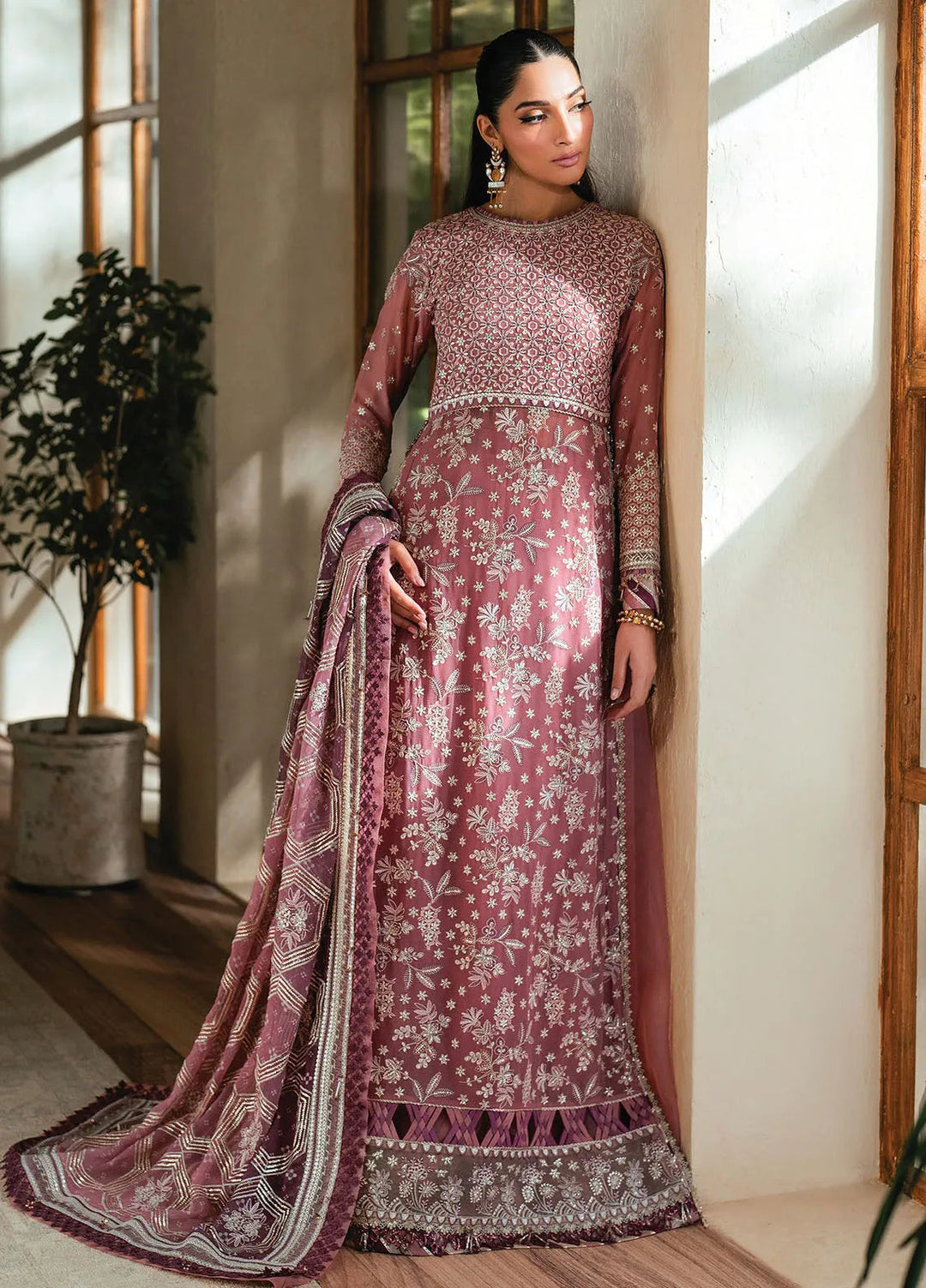 Niran by Xenia Embroidered Chiffon Suits Unstitched 3 Piece XE25N D-06 Lumina - Formals Collection