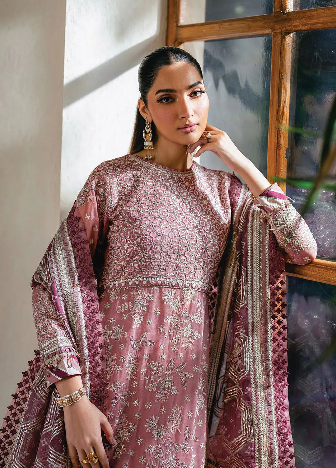 Niran by Xenia Embroidered Chiffon Suits Unstitched 3 Piece XE25LU D-06 Lumina - Formals Collection