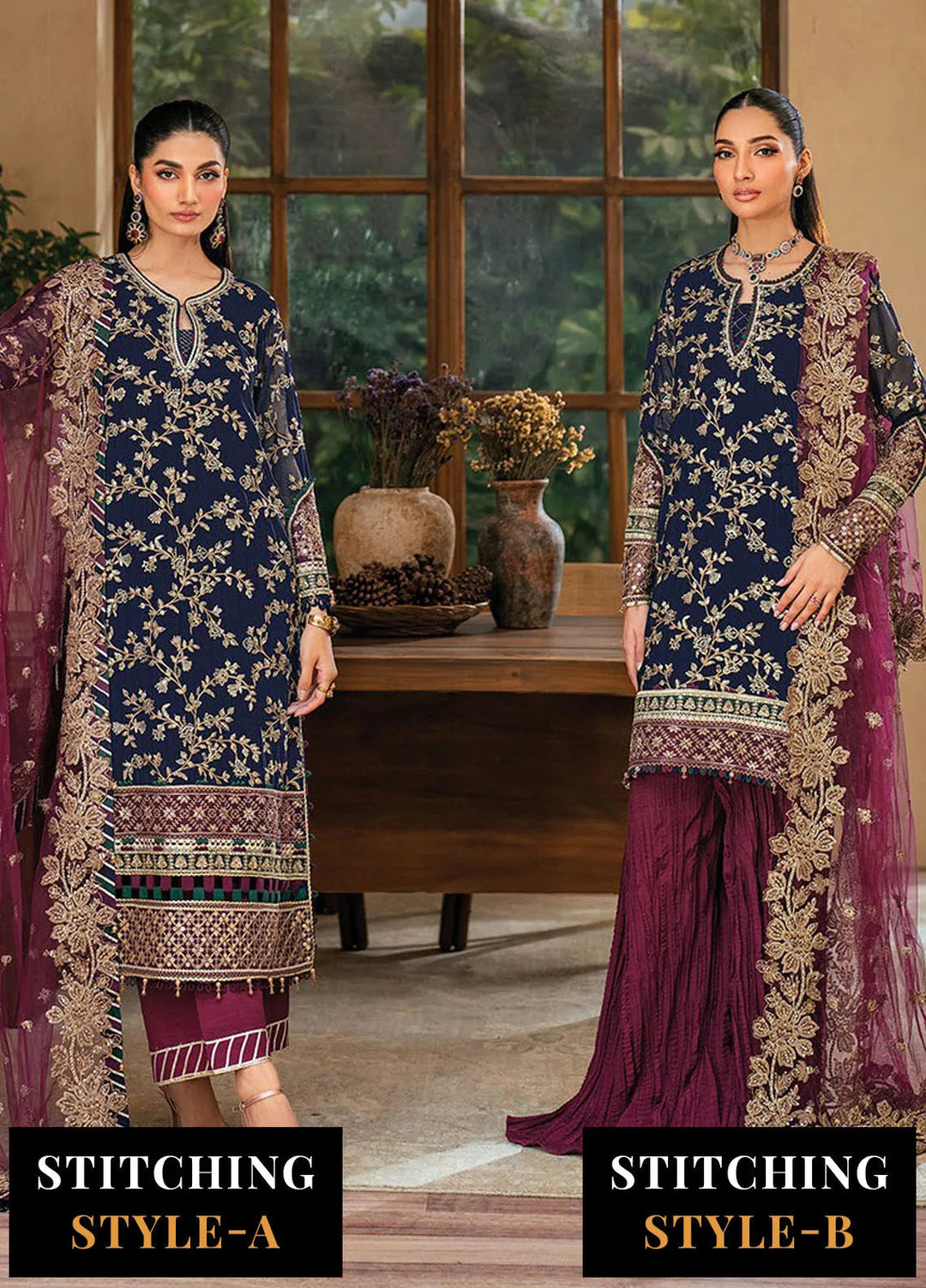 Niran by Xenia Embroidered Chiffon Suits Unstitched 3 Piece XE25N D-08 Seraphina - Formals Collection