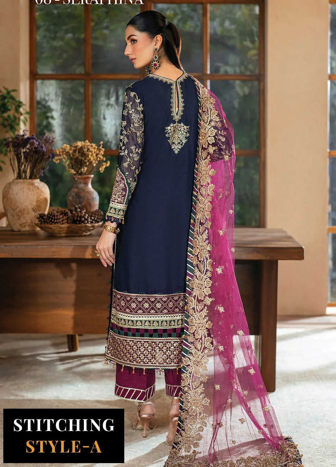 Niran by Xenia Embroidered Chiffon Suits Unstitched 3 Piece XE25N D-08 Seraphina - Formals Collection