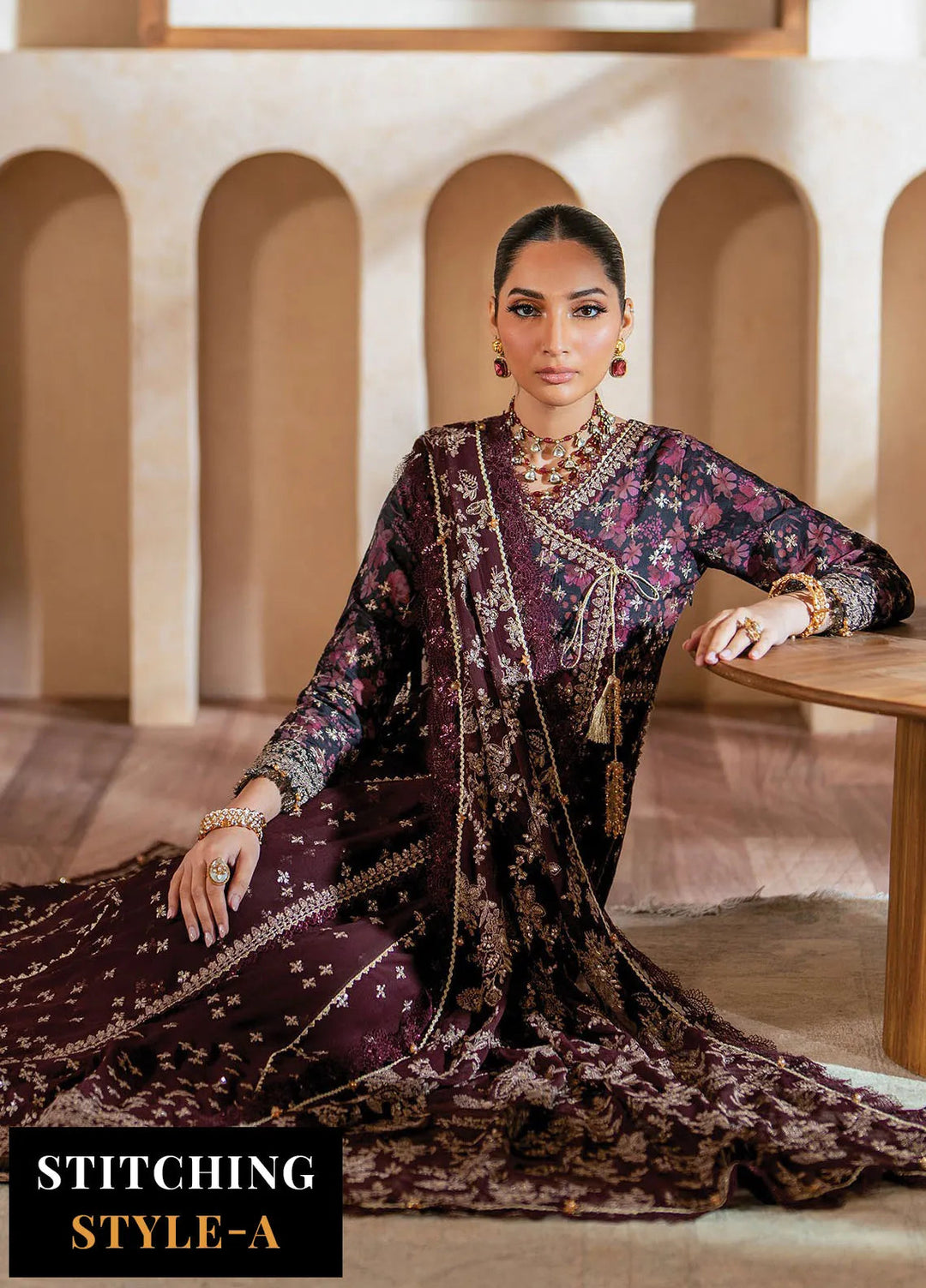 Niran by Xenia Embroidered Raw Silk Suits Unstitched 3 Piece XE25N D-07 Lune - Formals Collection