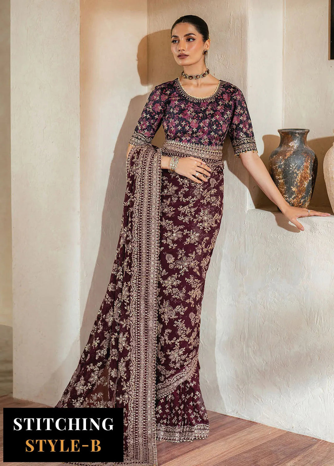 Niran by Xenia Embroidered Raw Silk Suits Unstitched 3 Piece XE25N D-07 Lune - Formals Collection