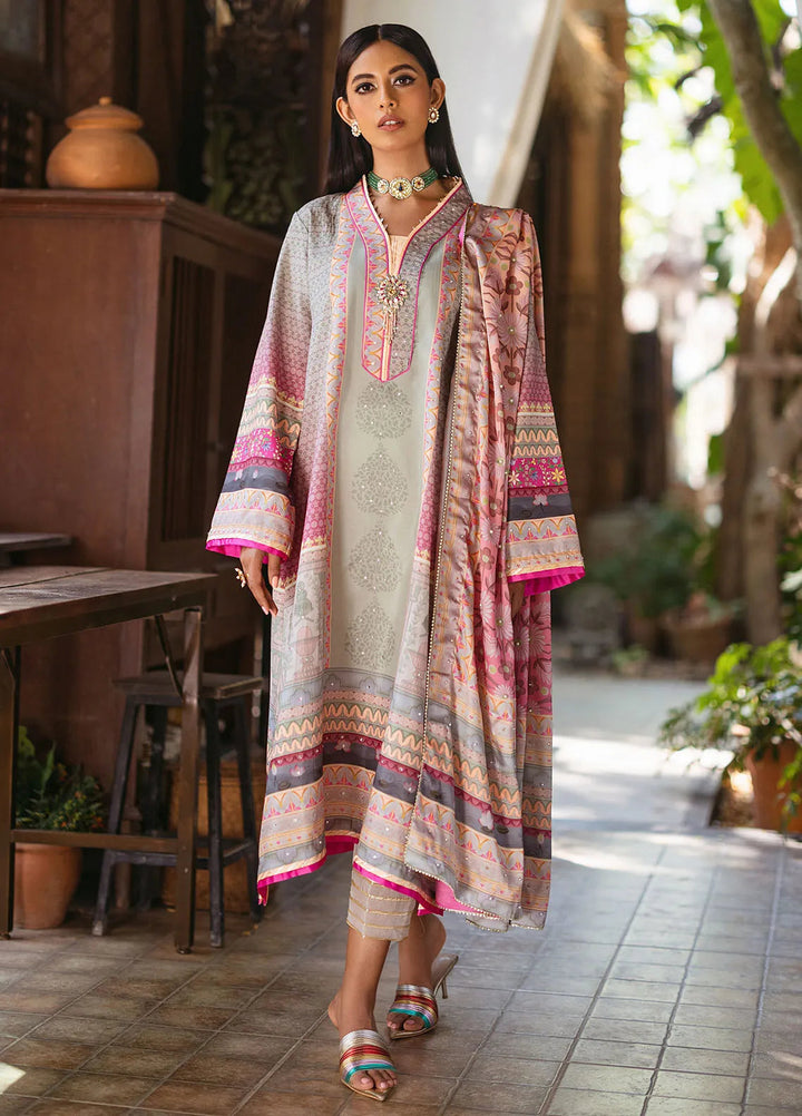 Nirvana By Mushq Embroidered Raw Silk Suit Unstitched 3 Piece MQ24N MPS-02 Taffy - Fesrive Collection
