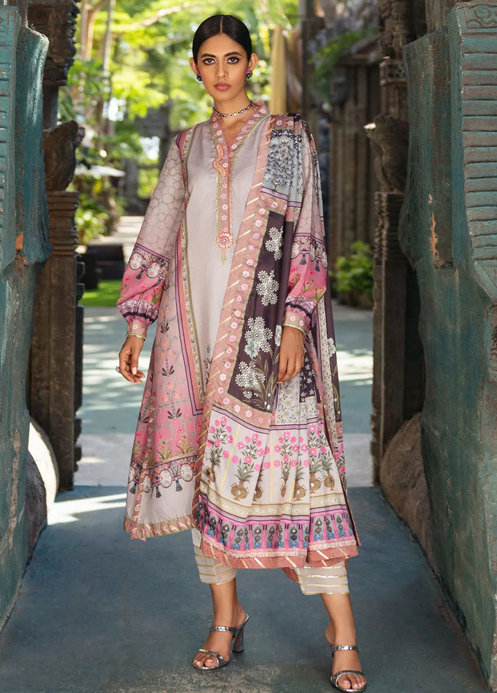 Nirvana By Mushq Embroidered Raw Silk Suit Unstitched 3 Piece MQ24N MPS-03 Pewter - Fesrive Collection