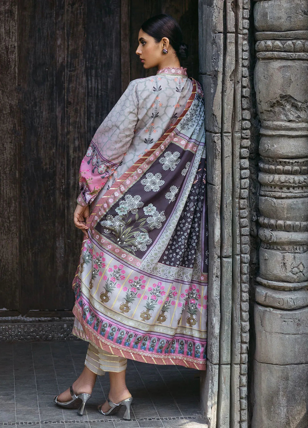 Nirvana By Mushq Embroidered Raw Silk Suit Unstitched 3 Piece MQ24N MPS-03 Pewter - Fesrive Collection