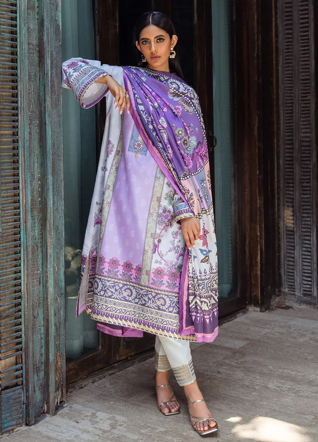 Nirvana By Mushq Embroidered Raw Silk Suit Unstitched 3 Piece MQ24N MPS-06 Viola - Fesrive Collection