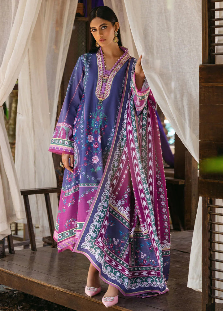 Nirvana By Mushq Embroidered Raw Silk Suit Unstitched 3 Piece MQ24N MPS-07 Indigo - Fesrive Collection