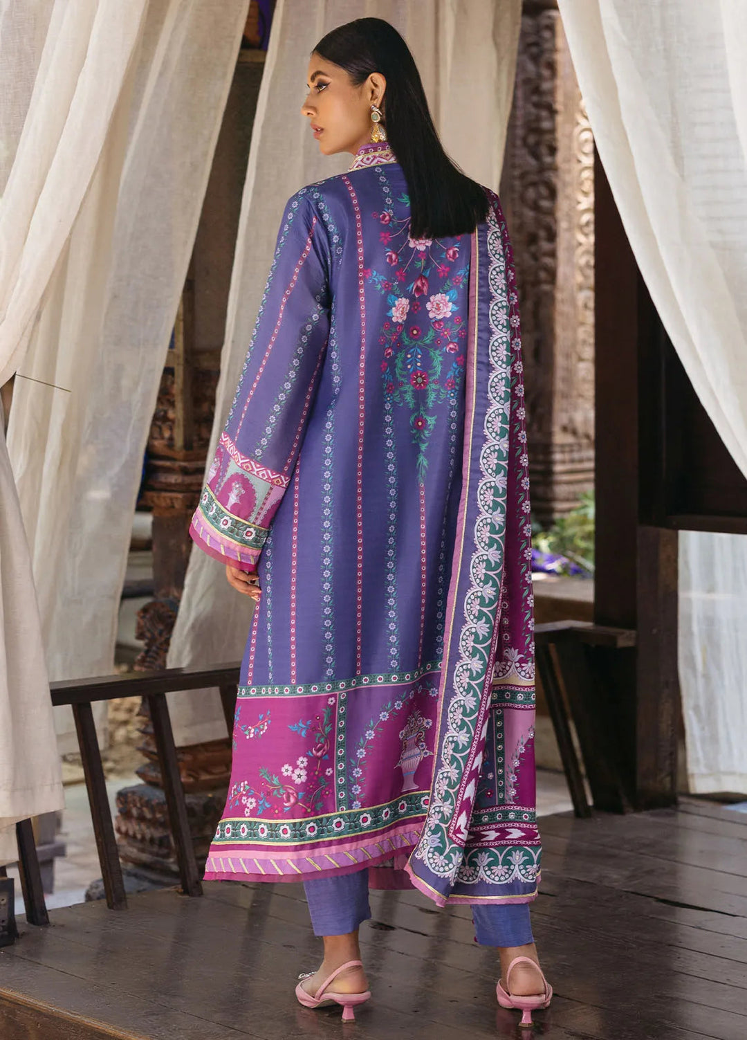 Nirvana By Mushq Embroidered Raw Silk Suit Unstitched 3 Piece MQ24N MPS-07 Indigo - Fesrive Collection
