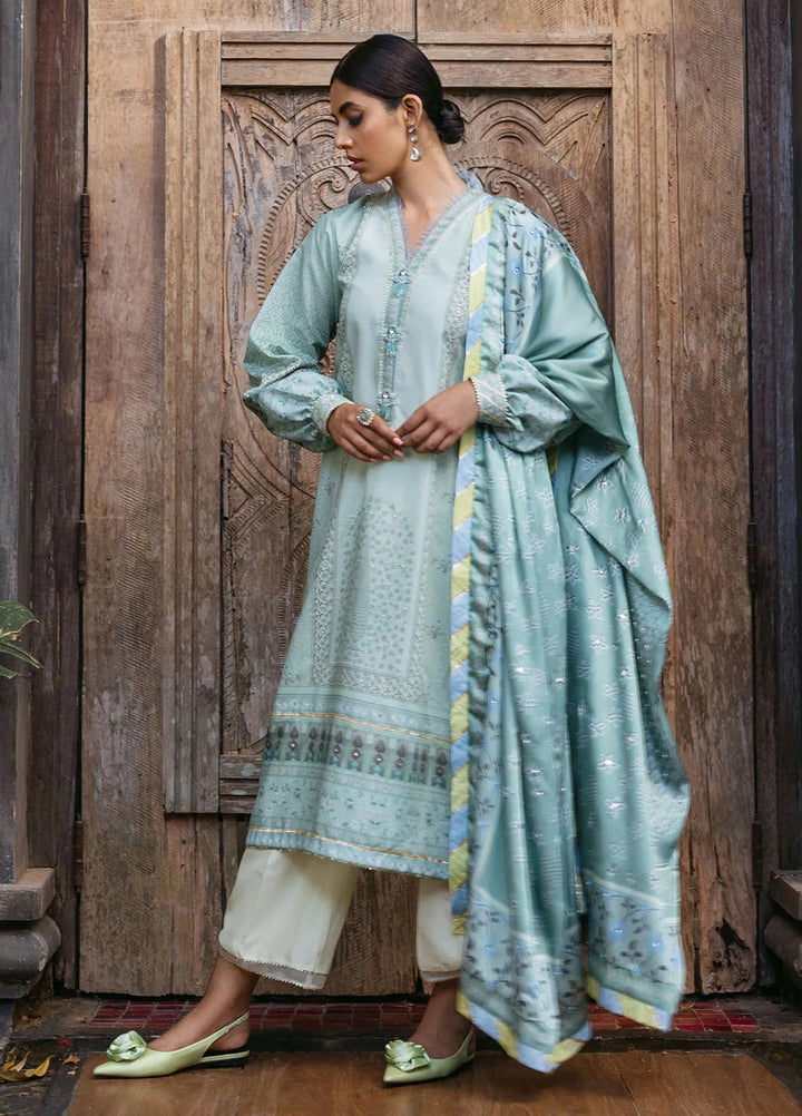 Nirvana By Mushq Embroidered Raw Silk Suit Unstitched 3 Piece MQ24N MPS-10 Cerulean - Fesrive Collection