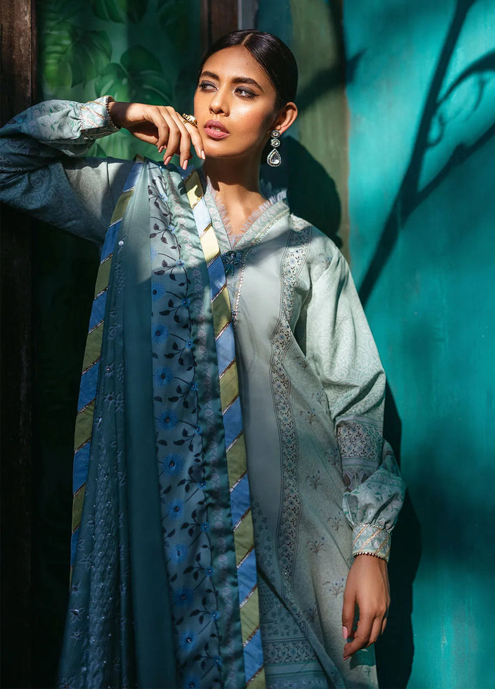 Nirvana By Mushq Embroidered Raw Silk Suit Unstitched 3 Piece MQ24N MPS-10 Cerulean - Fesrive Collection