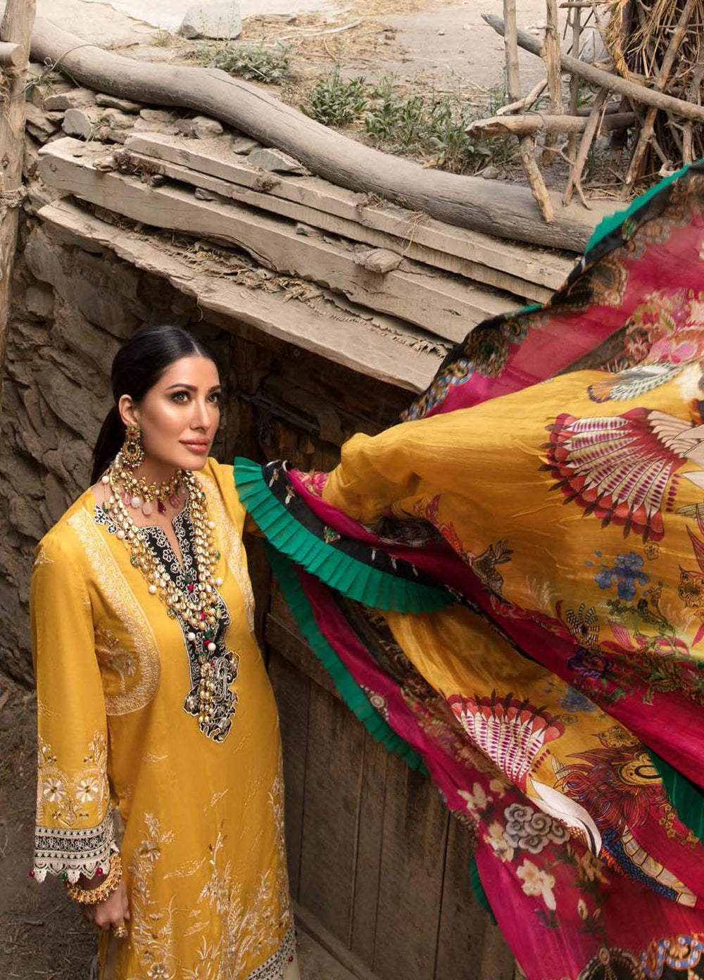 Nisa Hussain Embroidered Lawn Suits Unstitched 3 Piece NSH21L 06 AURORA - Luxury Collection