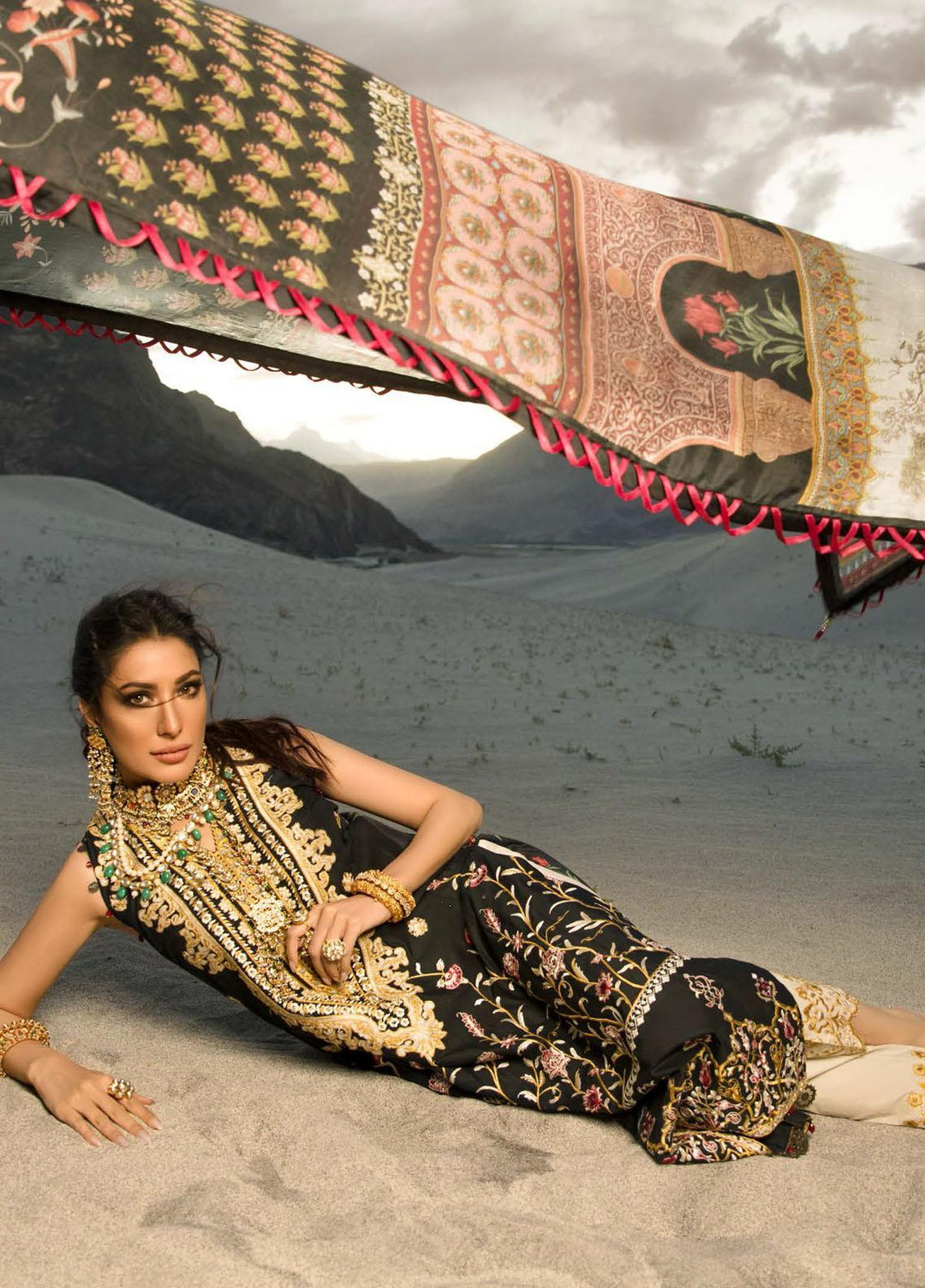 Nisa Hussain Embroidered Lawn Suits Unstitched 3 Piece NSH21L 10 DUSK - Luxury Collection