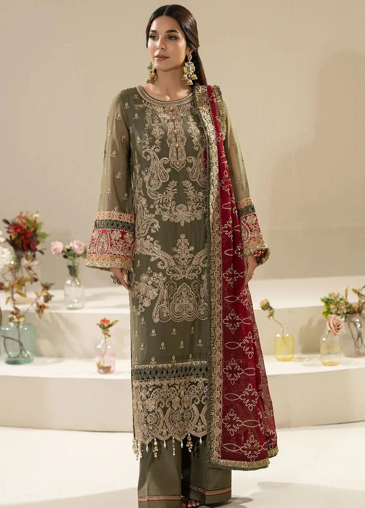 Nisha by Imrozia Premium Pret Embroidered Chiffon 3 Piece Suit M-81 Aleha