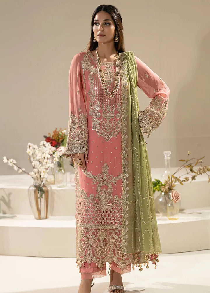 Nisha by Imrozia Premium Pret Embroidered Chiffon 3 Piece Suit M-82 Nurah