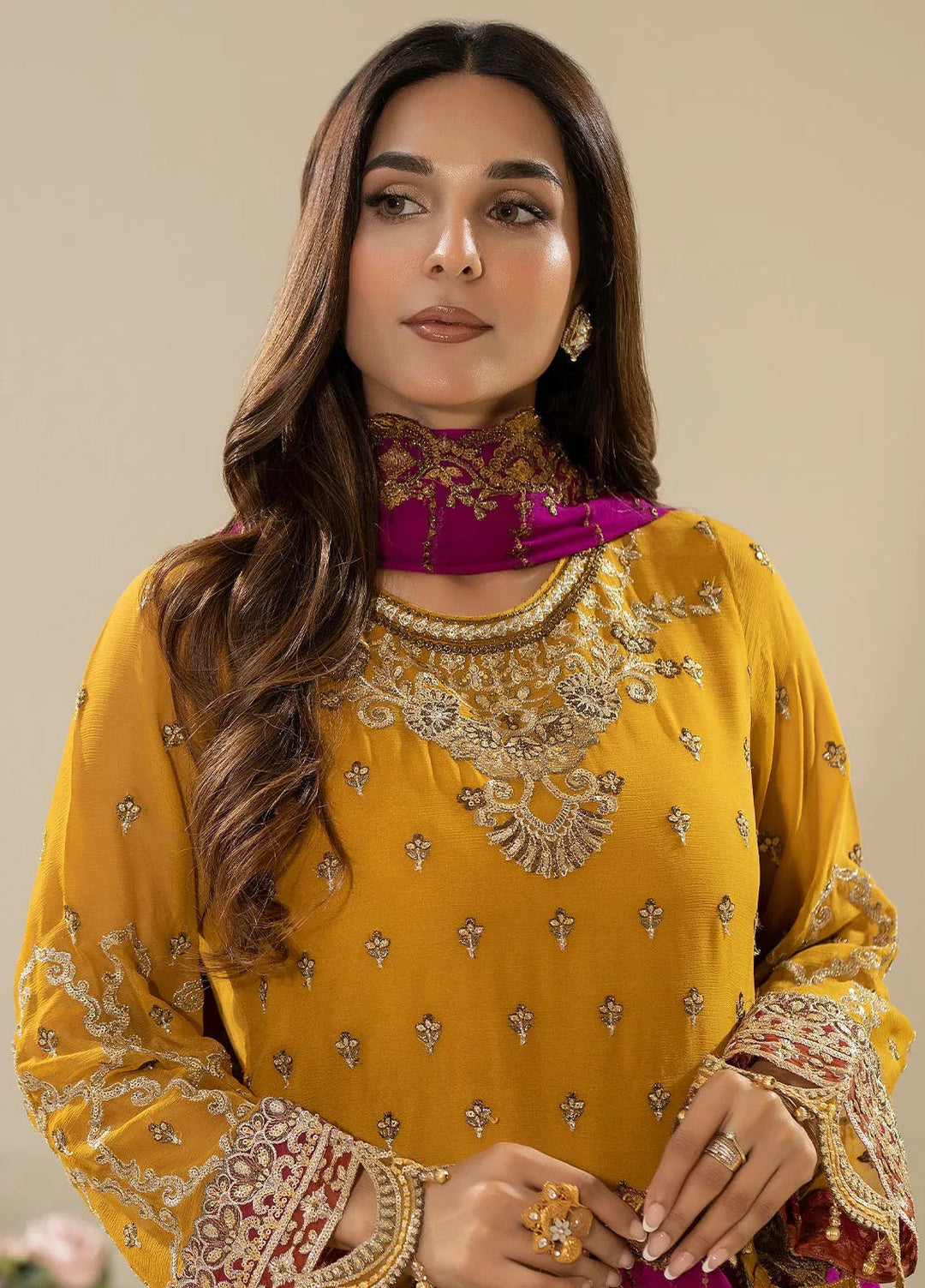 Nisha by Imrozia Premium Pret Embroidered Chiffon 3 Piece Suit M-86 Zohal