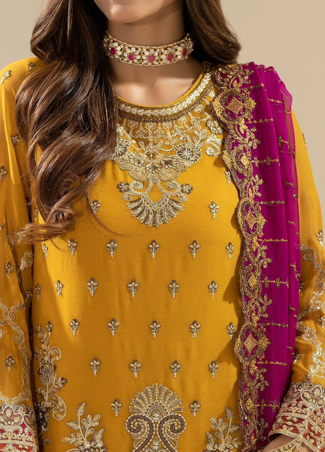 Nisha by Imrozia Premium Pret Embroidered Chiffon 3 Piece Suit M-86 Zohal