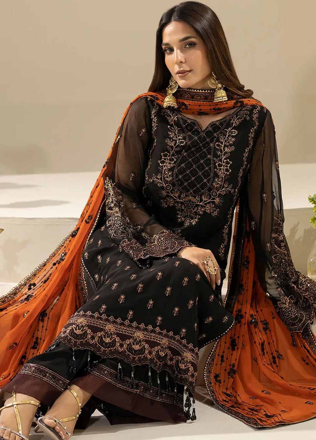 Nisha by Imrozia Premium Pret Embroidered Chiffon 3 Piece Suit M-87 Waniya