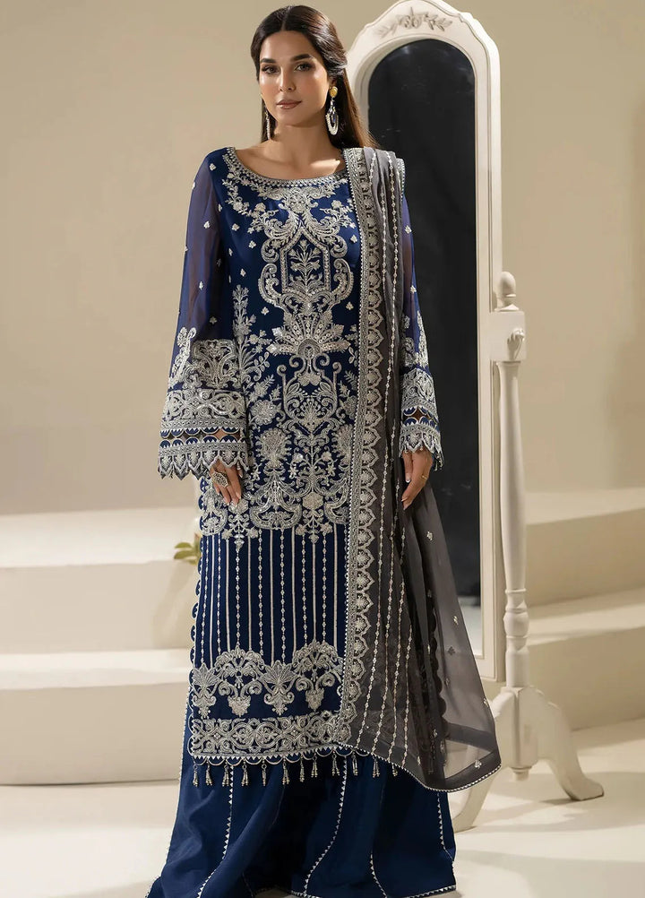 Nisha by Imrozia Premium Pret Embroidered Chiffon 3 Piece Suit M-89 Lamiya