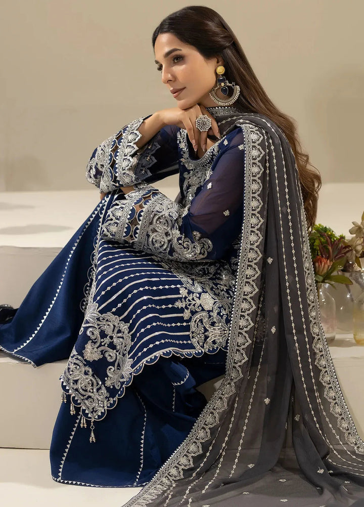 Nisha by Imrozia Premium Pret Embroidered Chiffon 3 Piece Suit M-89 Lamiya