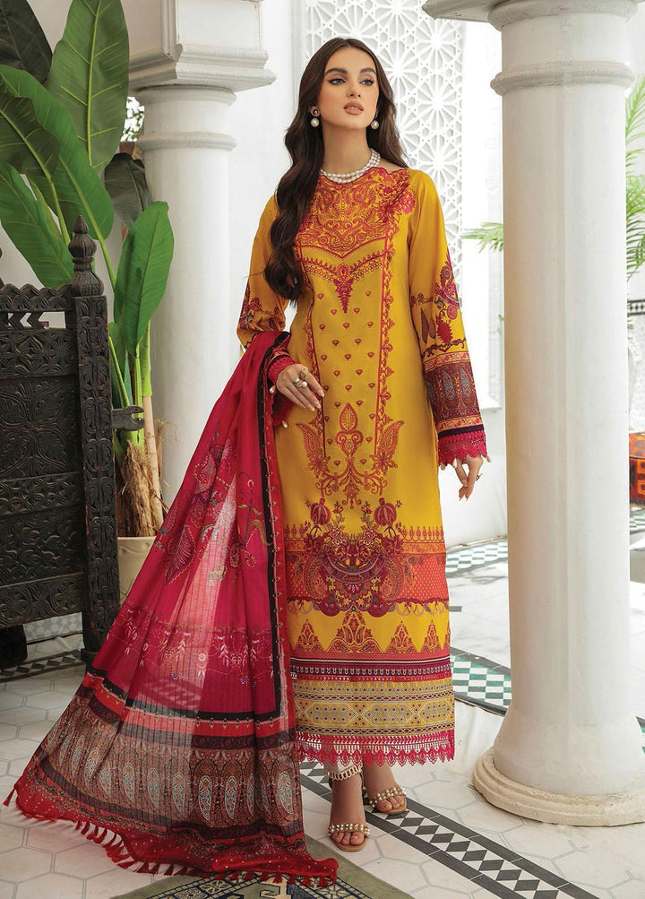Nissa By RajBari Embroidered Lawn Suits Unstitched 3 Piece RB22DW 3B - Daily Wear Collection