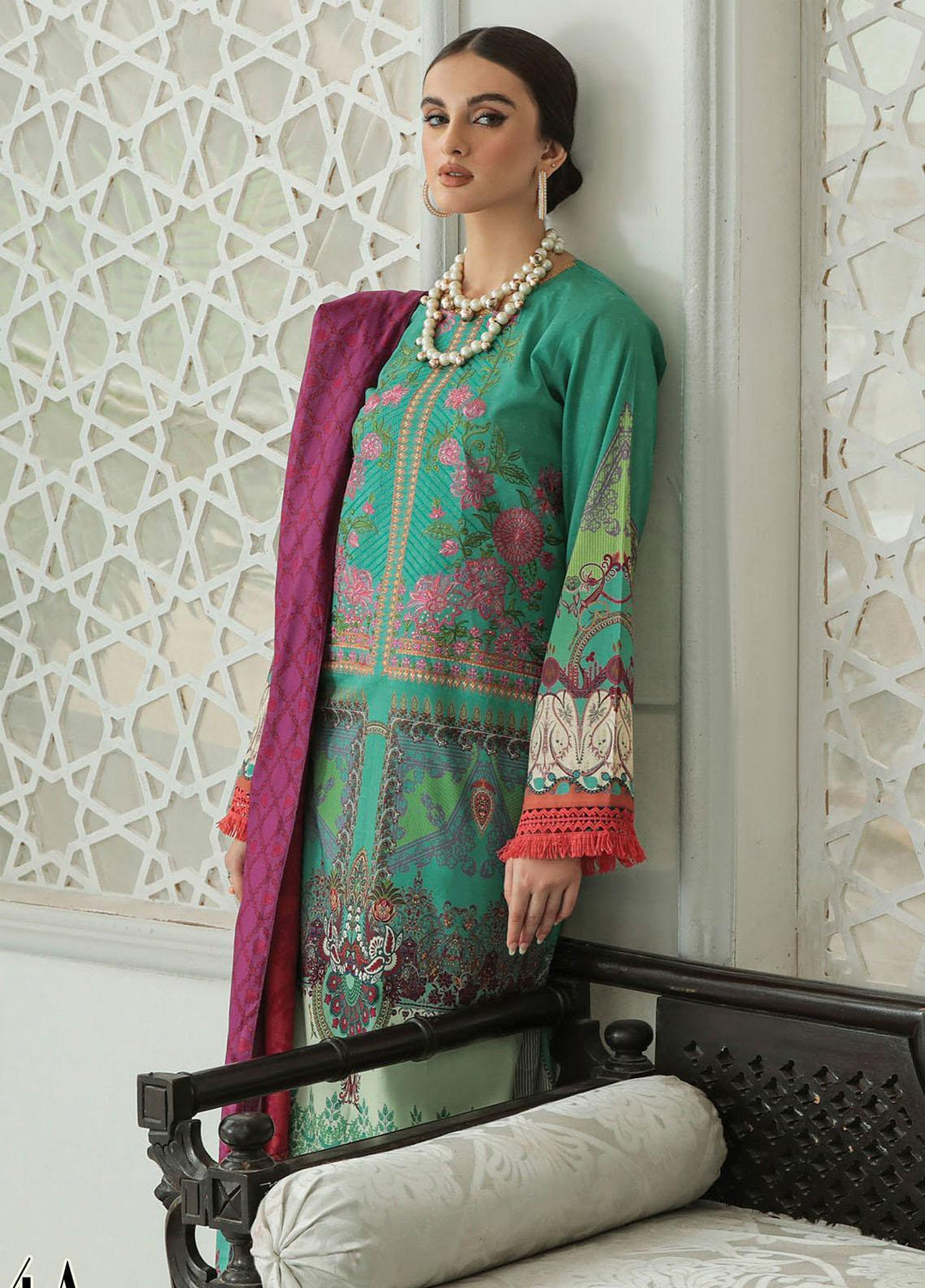 Nissa By RajBari Embroidered Lawn Suits Unstitched 3 Piece RB22DW 4A - Daily Wear Collection