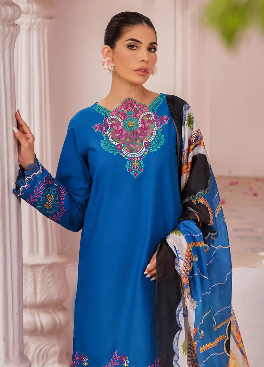 Nissa by RajBari Embroidered Lawn Suit Unstitched 3 Piece RB25N D-04 - Summer Collection