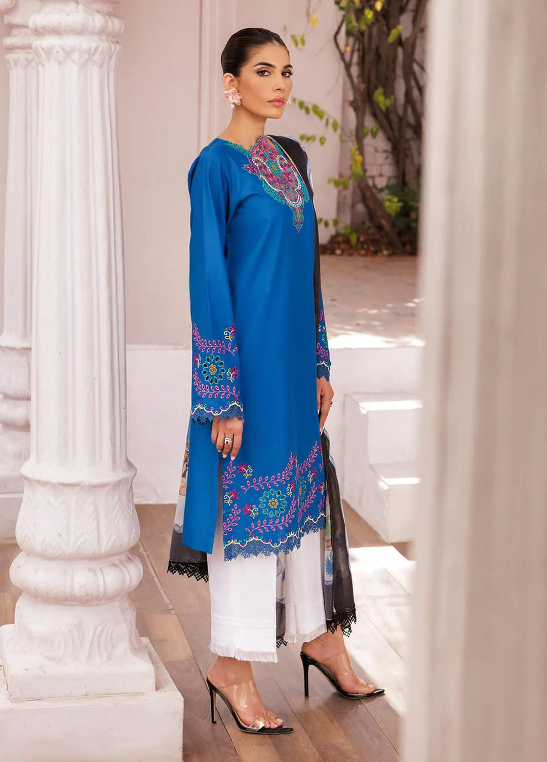 Nissa by RajBari Embroidered Lawn Suit Unstitched 3 Piece RB25N D-04 - Summer Collection