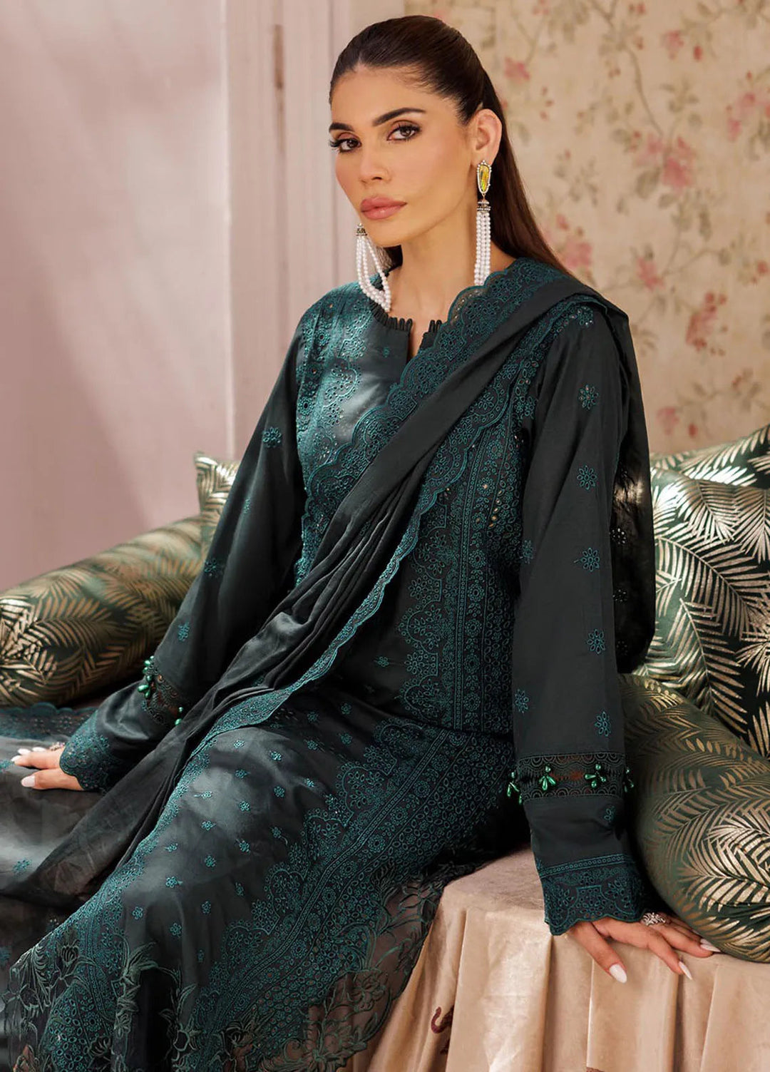 Nissa by RajBari Embroidered Lawn Suit Unstitched 3 Piece RB25N D-05 - Summer Collection