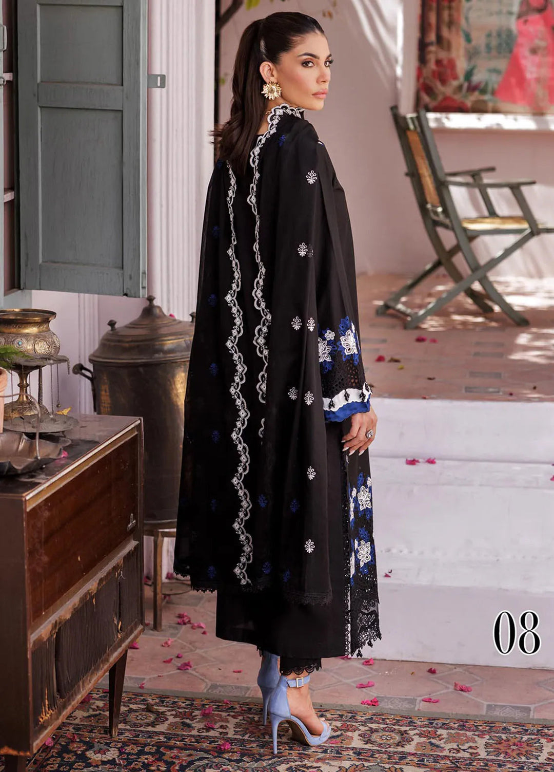 Nissa by RajBari Embroidered Lawn Suit Unstitched 3 Piece RB25N D-08 - Summer Collection