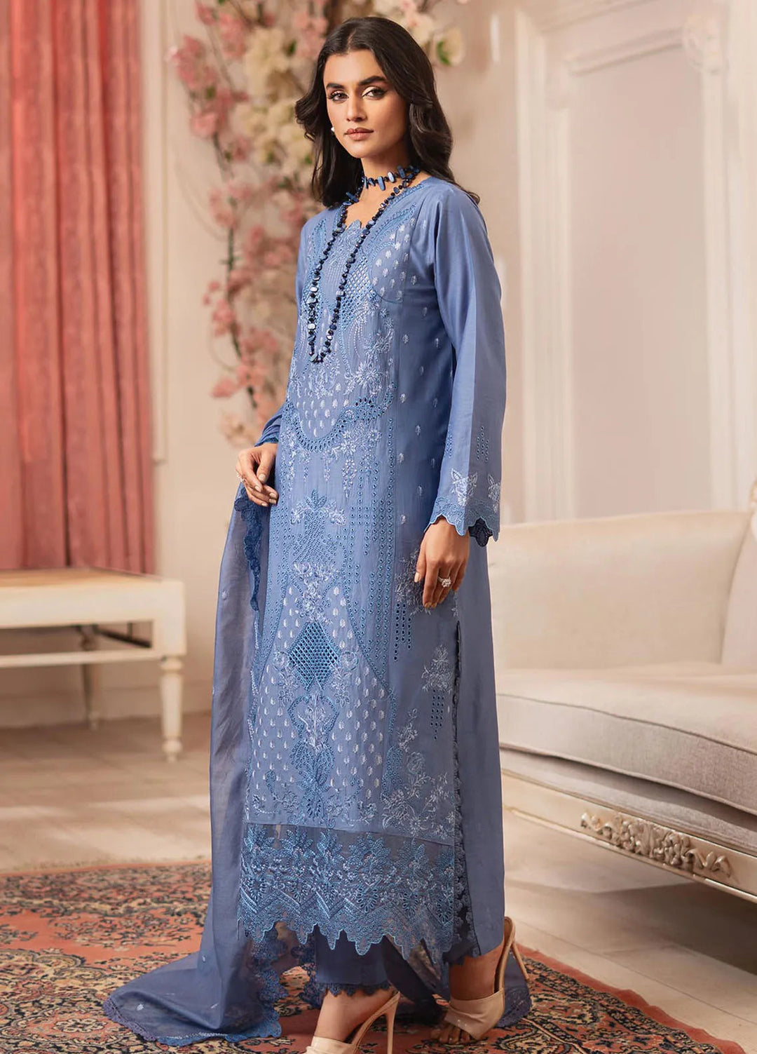 Nissa by RajBari Embroidered Lawn Suit Unstitched 3 Piece RB25N D-11 - Summer Collection
