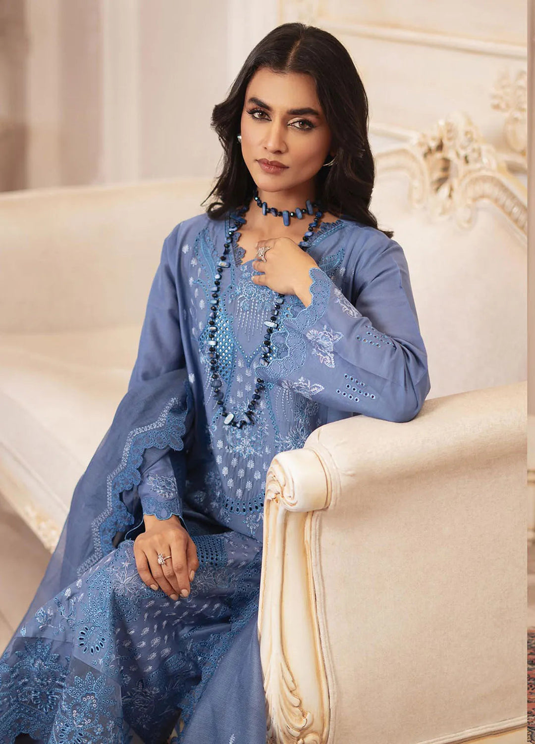 Nissa by RajBari Embroidered Lawn Suit Unstitched 3 Piece RB25N D-11 - Summer Collection