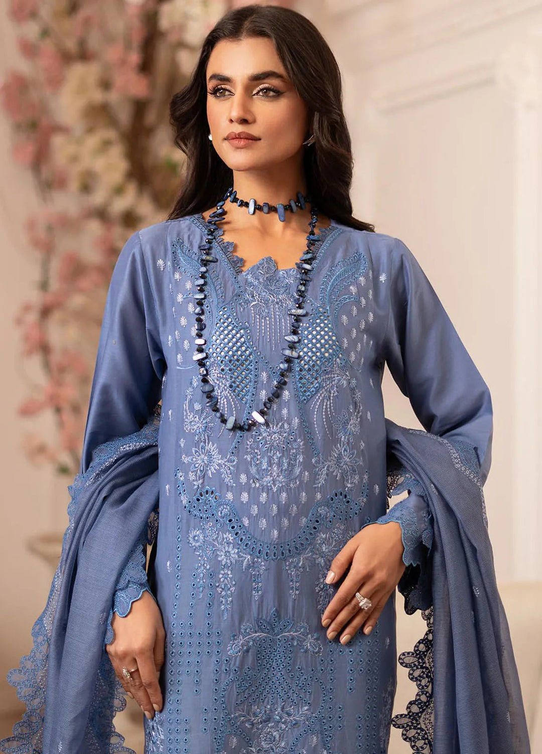 Nissa by RajBari Embroidered Lawn Suit Unstitched 3 Piece RB25N D-11 - Summer Collection