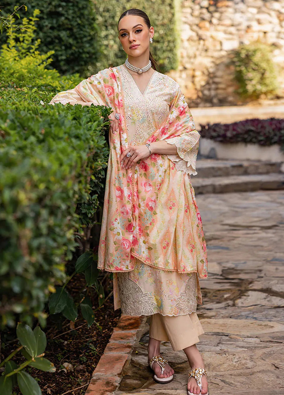 Nissa by Rajbari Embroidered Lawn Suits Unstitched 3 Piece RB25NS D-05 - Summer Collection