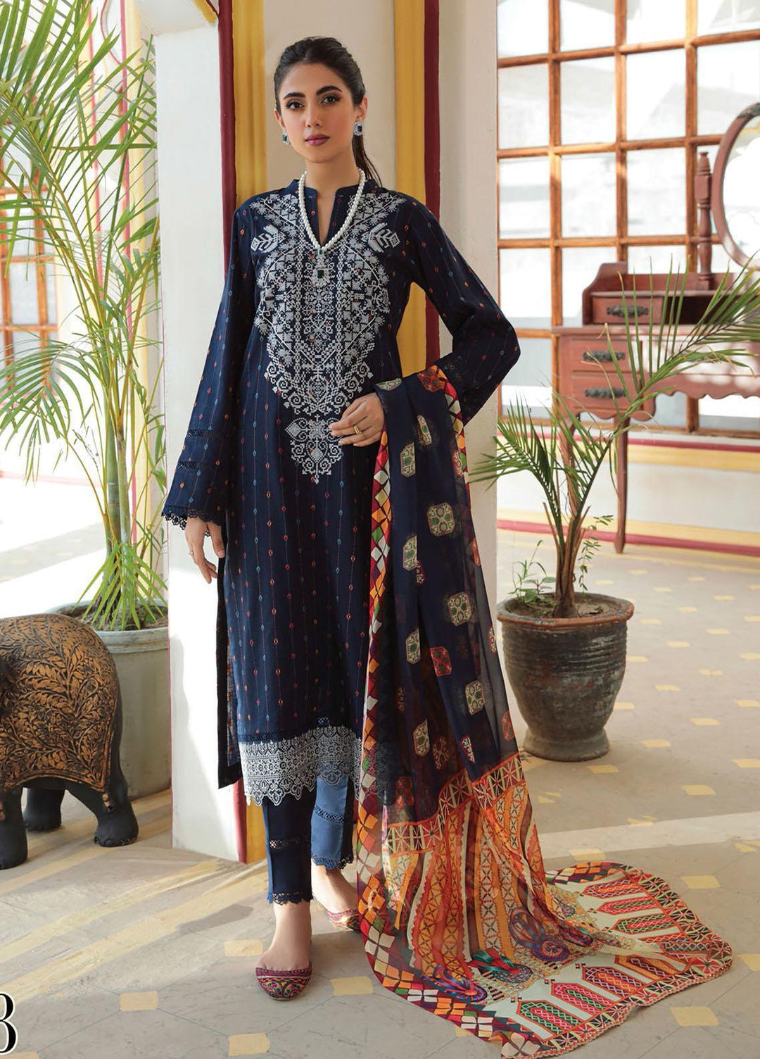 Nissa by RajBari Embroidered Jacquard Suits Unstitched 3 Piece RB22F 08 - Festive Collection