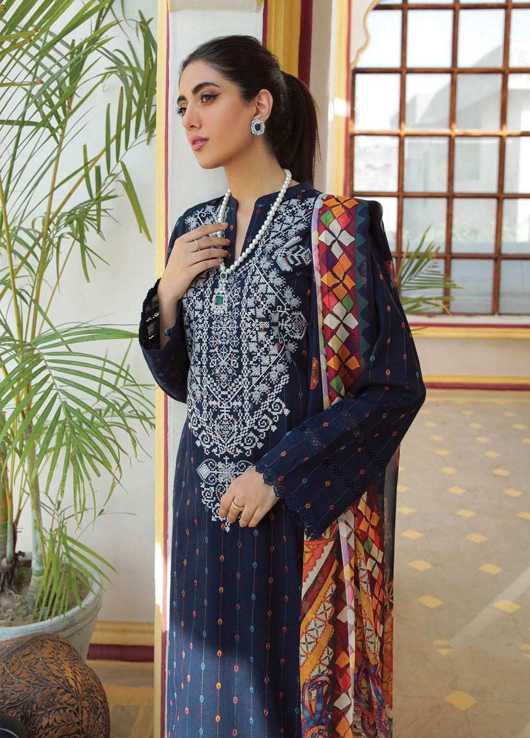 Nissa by RajBari Embroidered Jacquard Suits Unstitched 3 Piece RB22F 08 - Festive Collection