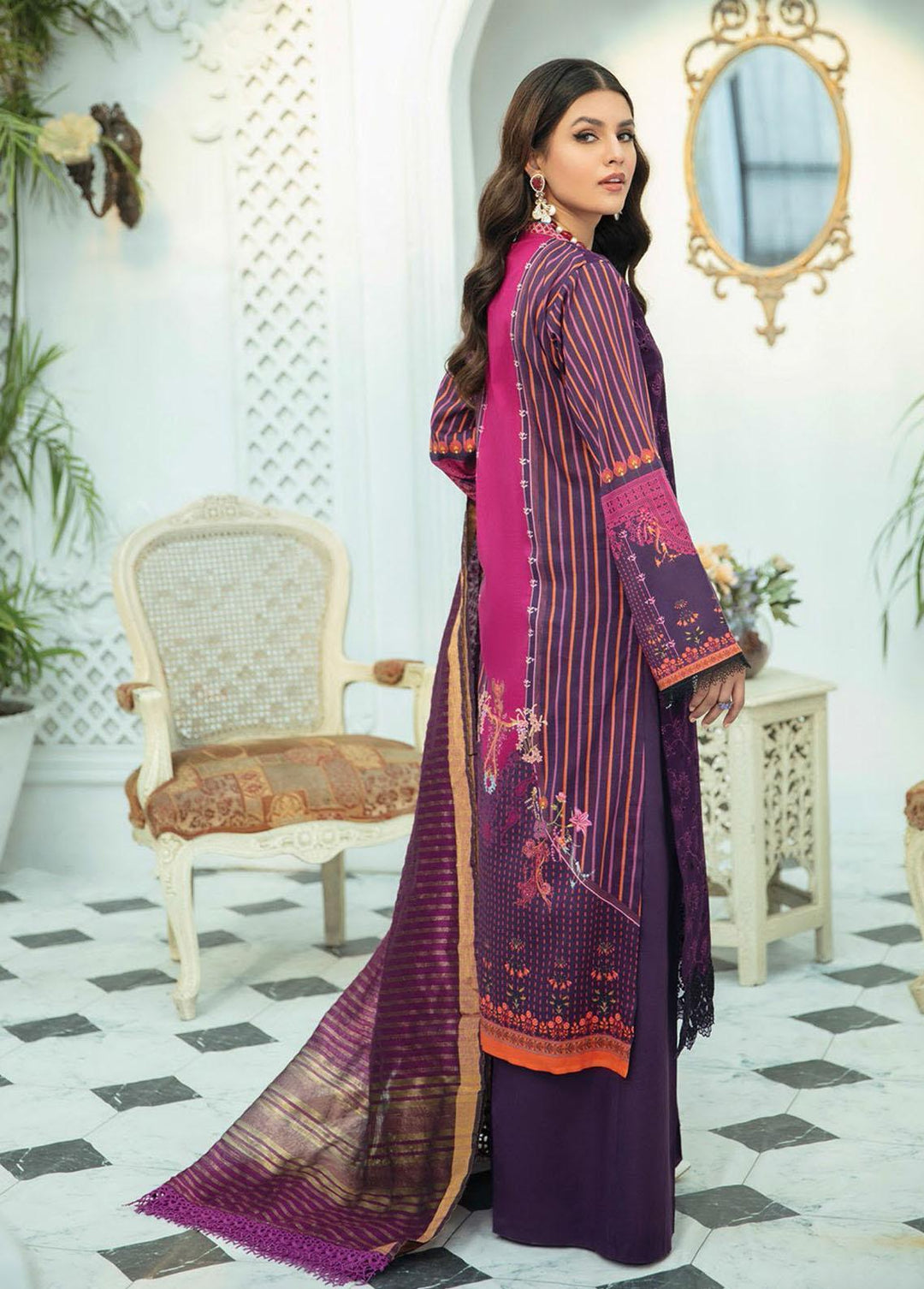 Nissa by RajBari Embroidered Schiffli Suits Unstitched 3 Piece RB22N 07 - Spring / Summer Collection