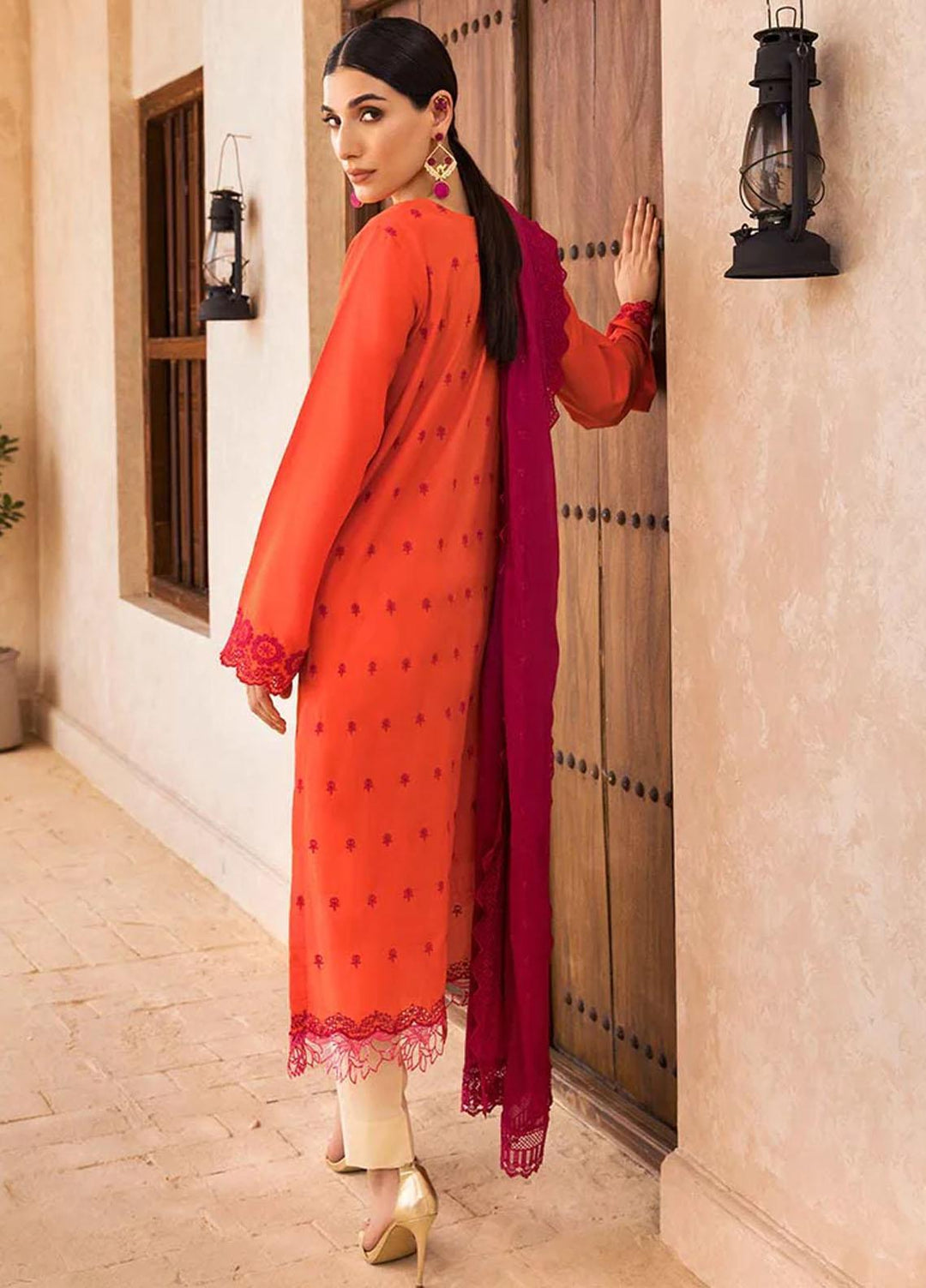 Nissa By RajBari Embroidered Chikankari Schiffli Suits Unstitched 3 Piece RB23NSC D-03 - Summer Collection