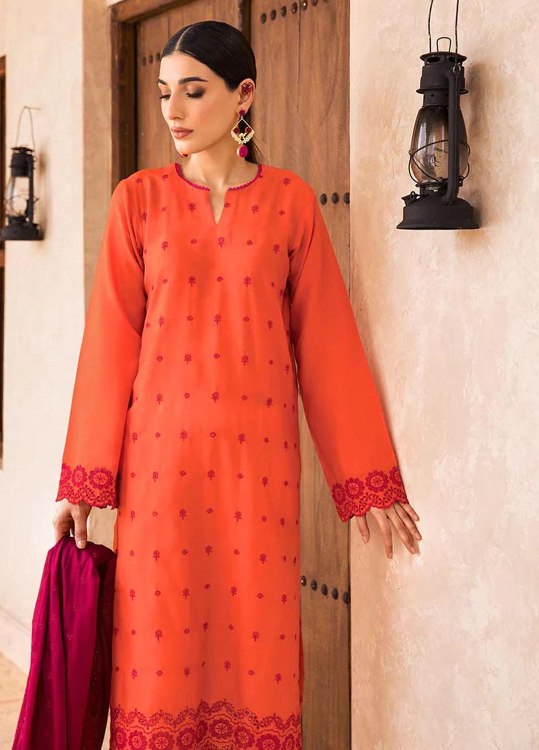 Nissa By RajBari Embroidered Chikankari Schiffli Suits Unstitched 3 Piece RB23NSC D-03 - Summer Collection