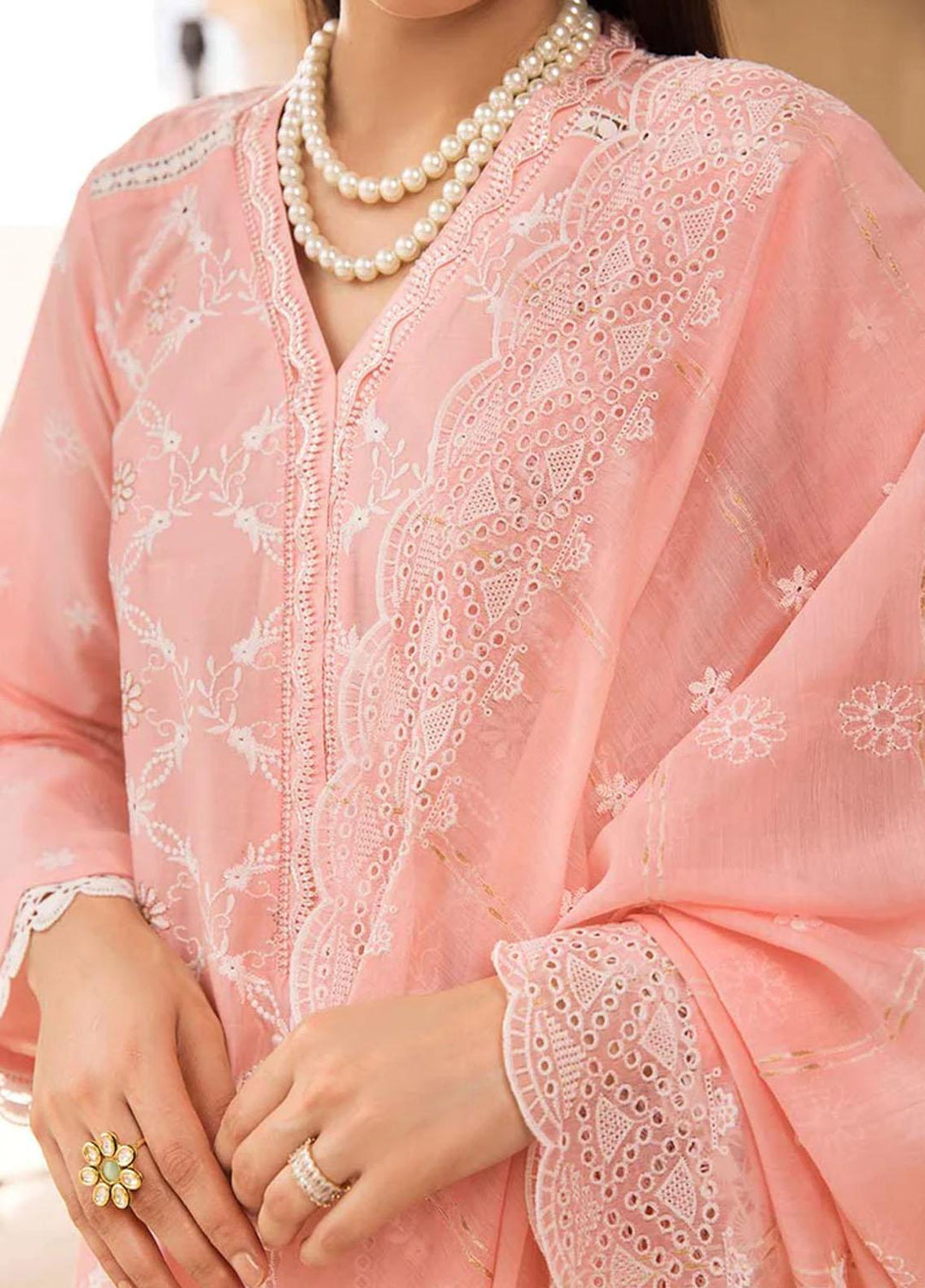 Nissa By RajBari Embroidered Chikankari Schiffli Suits Unstitched 3 Piece RB23NSC D-04 - Summer Collection