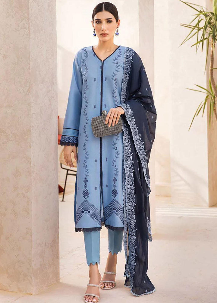 Nissa By RajBari Embroidered Chikankari Schiffli Suits Unstitched 3 Piece RB23NSC D-05 - Summer Collection