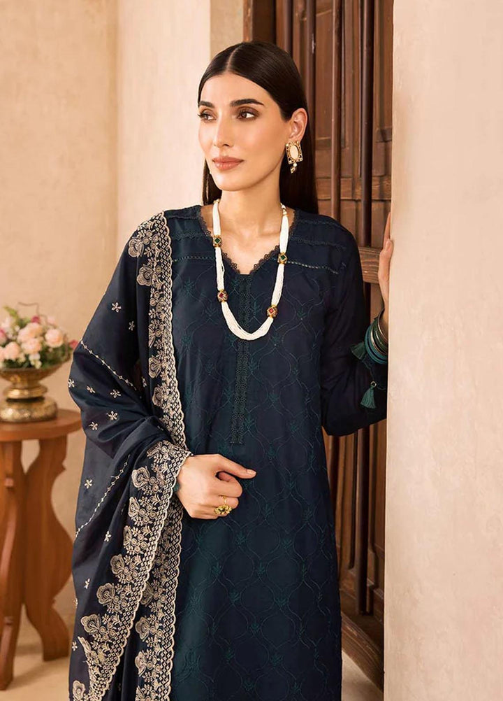 Nissa By RajBari Embroidered Chikankari Schiffli Suits Unstitched 3 Piece RB23NSC D-06 - Summer Collection