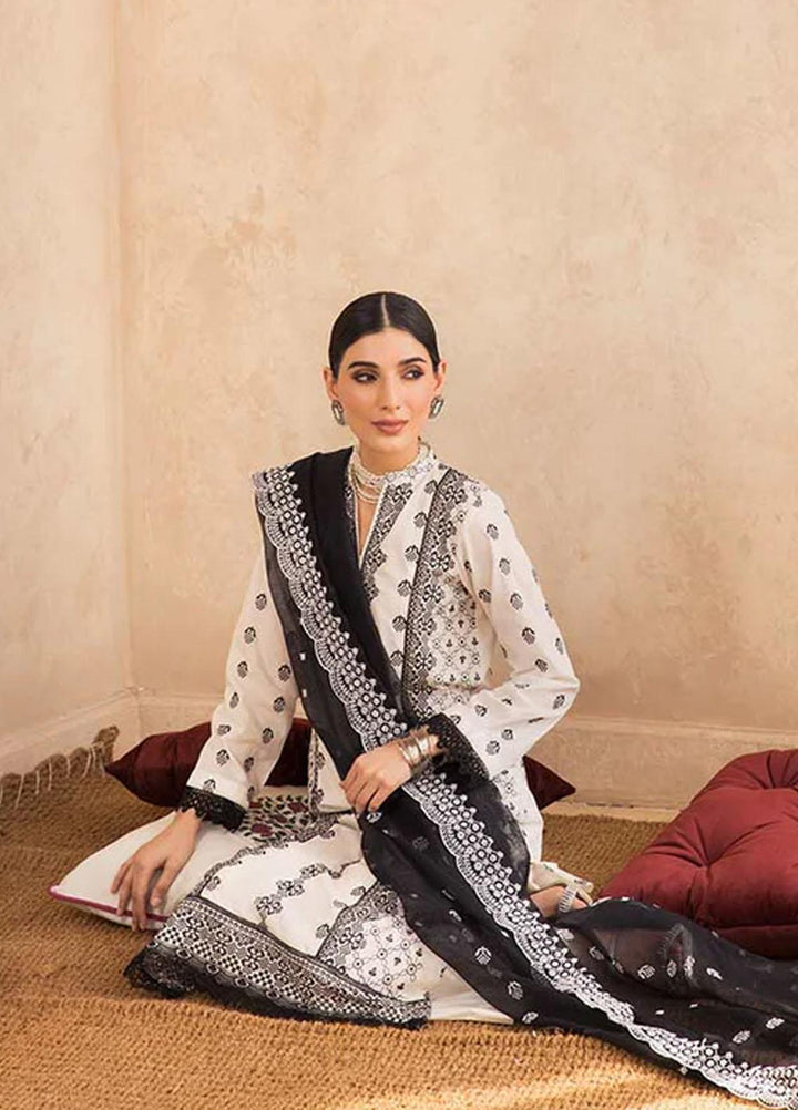 Nissa By RajBari Embroidered Chikankari Schiffli Suits Unstitched 3 Piece RB23NSC D-07 - Summer Collection