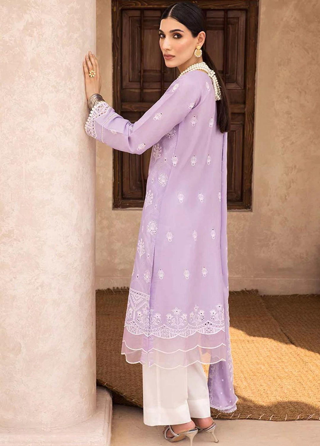 Nissa By RajBari Embroidered Chikankari Schiffli Suits Unstitched 3 Piece RB23NSC D-08 - Summer Collection