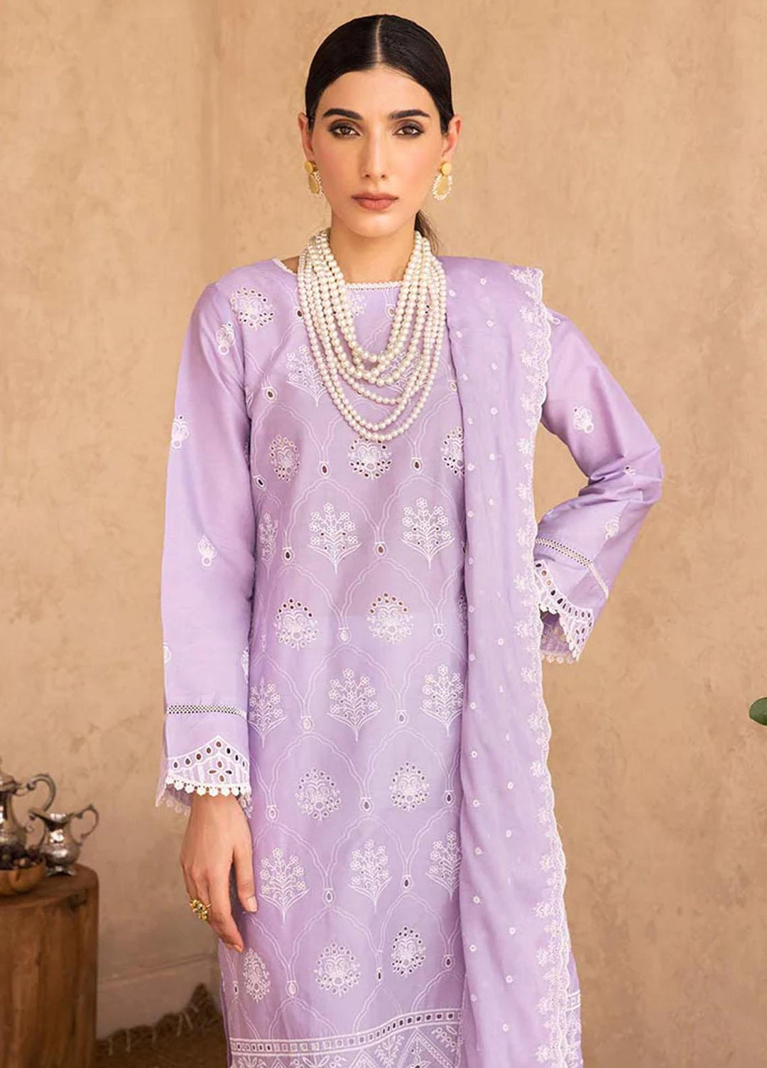 Nissa By RajBari Embroidered Chikankari Schiffli Suits Unstitched 3 Piece RB23NSC D-08 - Summer Collection