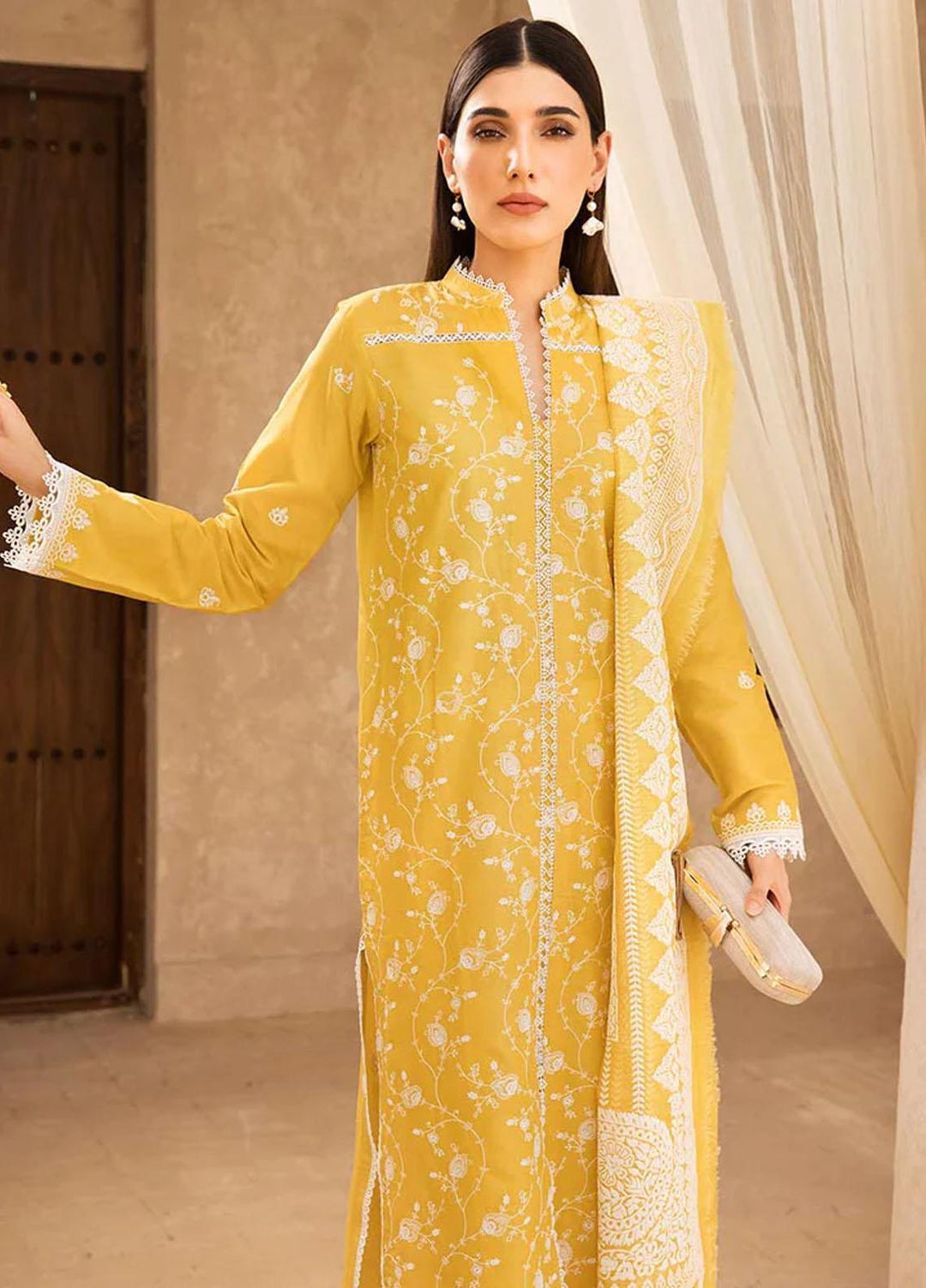 Nissa By RajBari Embroidered Chikankari Schiffli Suits Unstitched 3 Piece RB23NSC D-09 - Summer Collection