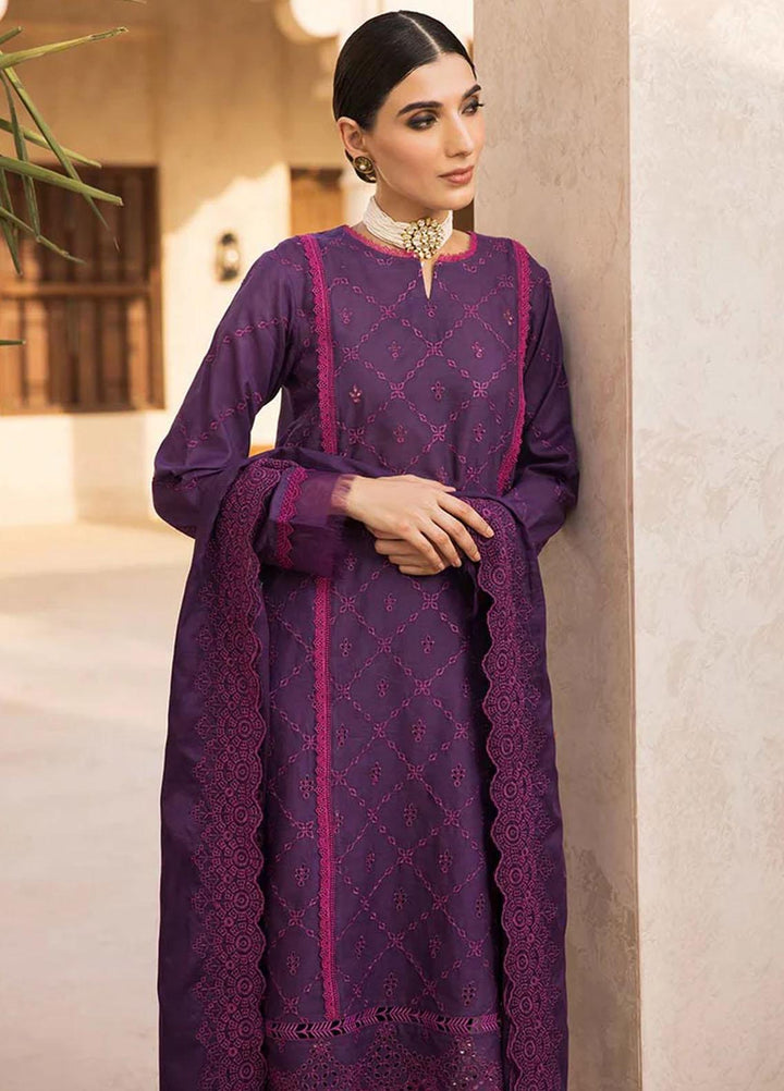 Nissa By RajBari Embroidered Chikankari Schiffli Suits Unstitched 3 Piece RB23NSC D-10 - Summer Collection