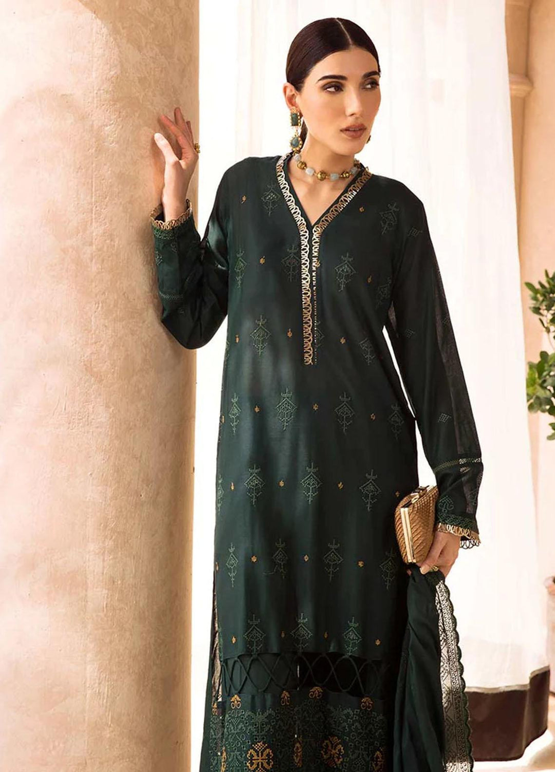 Nissa By RajBari Embroidered Chikankari Schiffli Suits Unstitched 3 Piece RB23NSC D-11 - Summer Collection